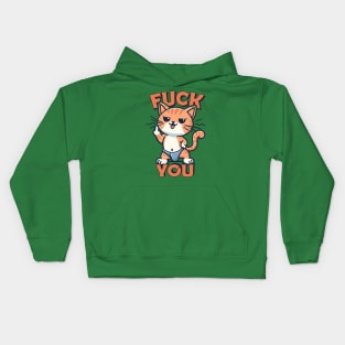 Fuck You // Funny Cat Design Kids Hoodie